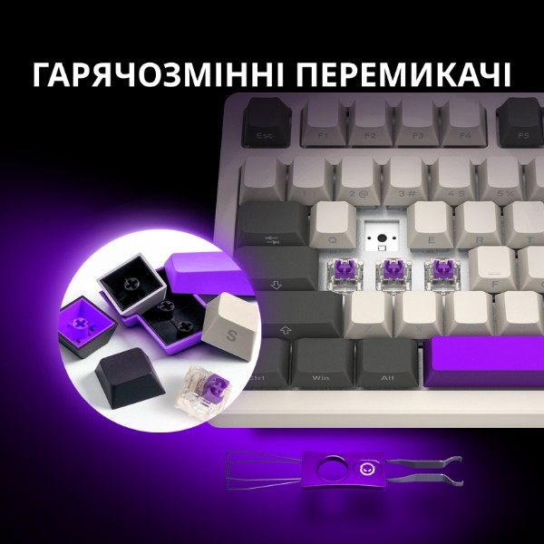 Фото - Клавиатура беспроводная игровая Lorgar KBP70TKLW Wireless TKL Mechanical Pro Beige (LRG-KBP70TKLW-RT-US)