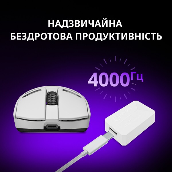 Фото - Миша бездротова ігрова Lorgar Elite MSE90W Wireless Gaming Mouse Elite White (LRG-MSE90W-WH)