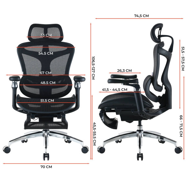 Фото - Крісло офісне Sihoo DORO C300 Pro Mesh Black with footrest (DORO-C300-PRO-M101-JT)