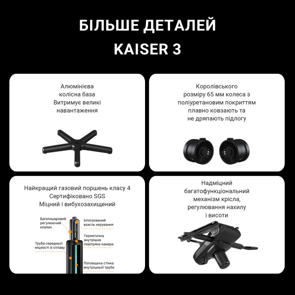 Фото - Крісло для геймерів Anda Seat Kaiser 3 Size L Black Fabric (AD12YDC-L-01-B-CF)