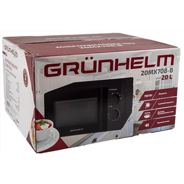 Фото - Мікрохвильова піч (НВЧ) Grunhelm 20MX708-B Black