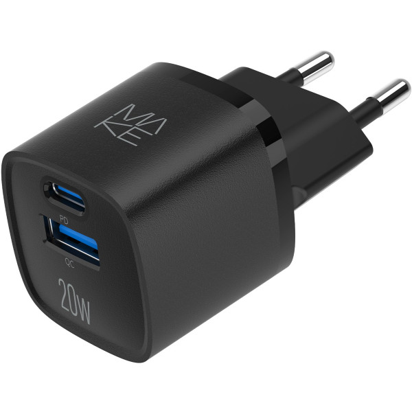 Фото - Сетевое зарядное устройство MAKE 20W GaN PD + QC3.0 Black (MCW-2022GBK)