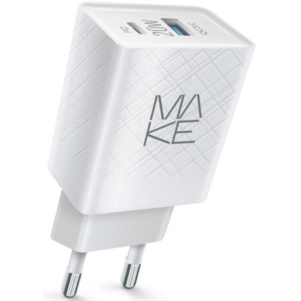 Фото - Сетевое зарядное устройство MAKE 20W PD+QC White (MCW-324PWH)