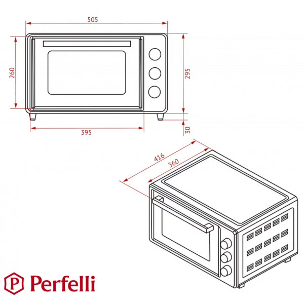 Фото - Піч електрична Perfelli TRIMO 37 BLACK