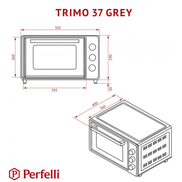 Фото - Печь электрическая Perfelli TRIMO 37 GREY
