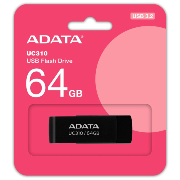 Фото - Флеш USB ADATA USB 3.2 UC310 64Gb Black (UC310-64G-RBK)