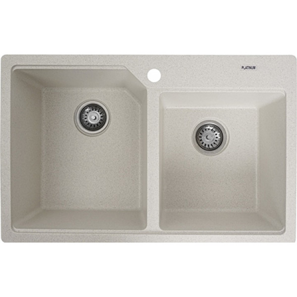 Фото - Мийка кухонна Platinum 7850 HARMONY матова Біла в крапку