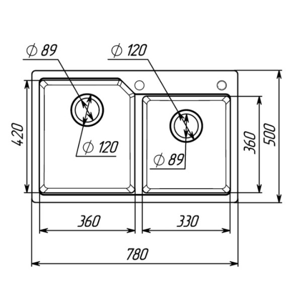 Фото - Мийка кухонна Platinum 7850 HARMONY матова Біла в крапку
