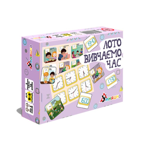 Фото - Настільна гра (5-7 років) Умняшка Лото вивчаємо час (2125)