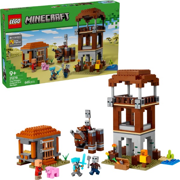 Фото - Конструктор LEGO Minecraft Аванпост разбойников и опустошитель (21278)