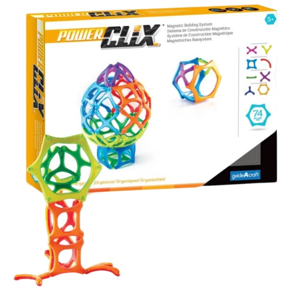 Фото - Магнітний конструктор Guidecraft PowerClix Organics, 74 деталі (G9432)