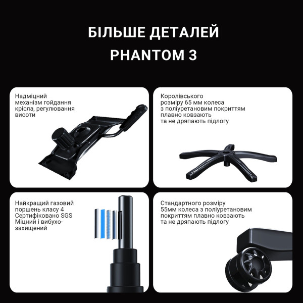 Фото - Кресло для геймеров Anda Seat Phantom 3 Size L Grey (AD18Y-06-G-F)