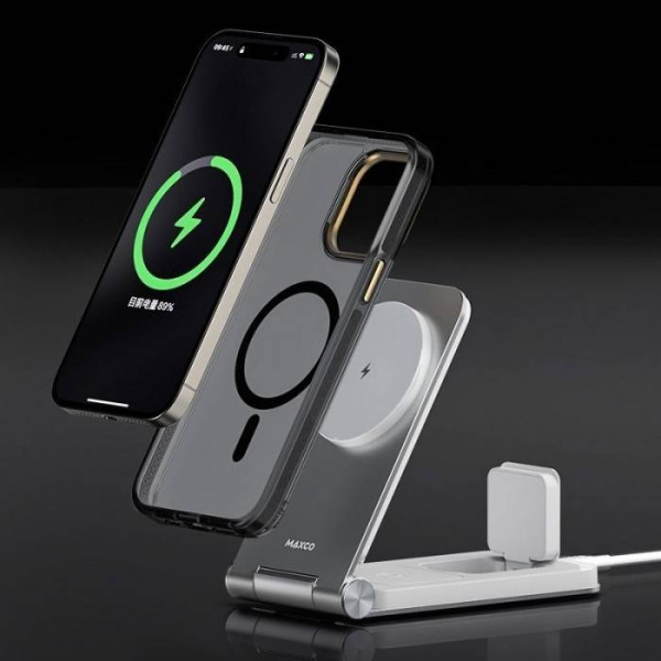 Фото - Бездротовий зарядний пристрій Maxco 3in1 15W Folding Wireless Charger (MW08)