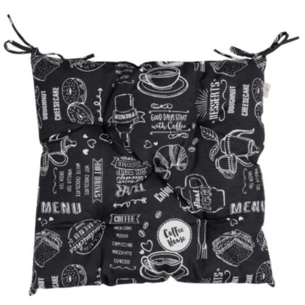 Фото - Подушка для стула Прованс Breakfast black 40х40 см (039483)