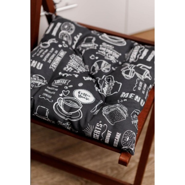 Фото - Подушка для стула Прованс Breakfast black 40х40 см (039483)