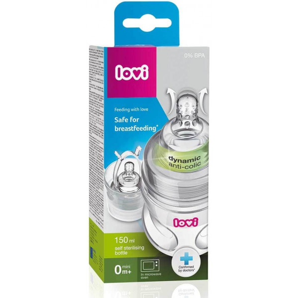 Фото - Бутылочка для кормления Lovi Самостерилизующаяся. 150 мл.  (super vent) (21/572)