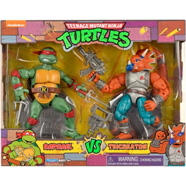 Фото - Колекційні фігурки набір TMNT Рафаель проти Трицератона (34 точки артикуляції, 15 cm) (81278)