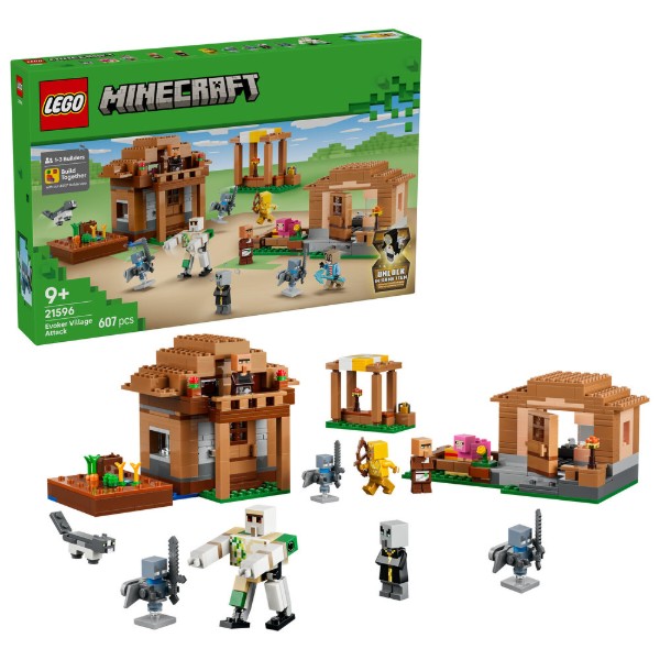 Фото - Конструктор LEGO Minecraft Нападение заклинателя на деревню (21596)