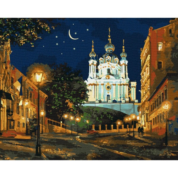 Фото - Картина за номерами Ideyka "Вечірній Київ" 40х50см (KHO2160)
