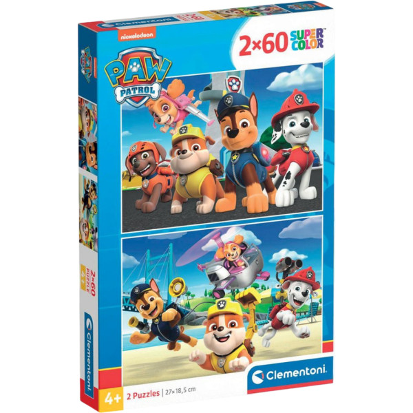 Фото - Пазли (3-4 роки) Clementoni 2 в 1 Paw Patrol. New 2 по 60 ел. (21623)