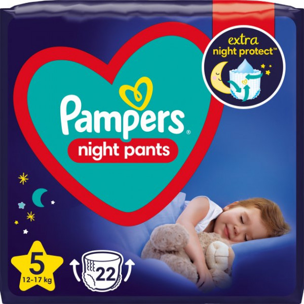 Фото - Одноразові підгузки-трусики Pampers Night Pants Розмір 5 (12-17) (8006540234730)