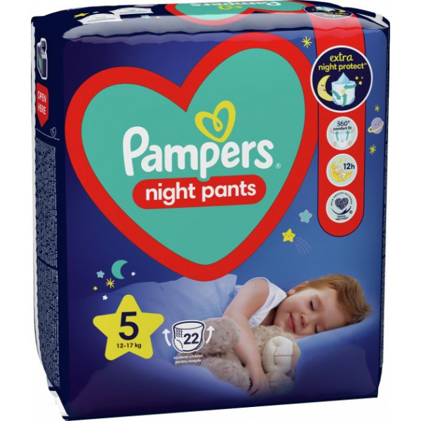 Фото - Одноразові підгузки-трусики Pampers Night Pants Розмір 5 (12-17) (8006540234730)
