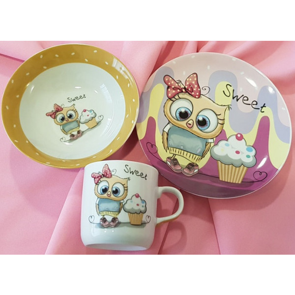 Фото - Набір столових приборів Limited Edition Sweet Owl 3 пр. (C525)