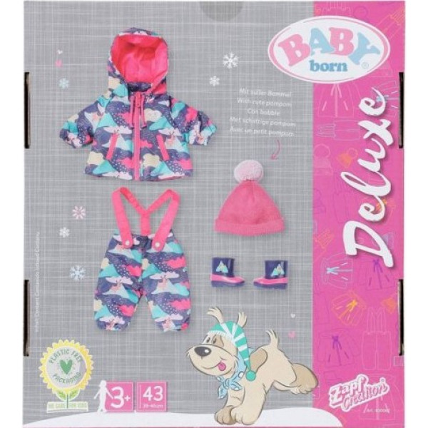 Фото - Одежда для пупса Zapf Набор одежды для куклы BABY Born серии Deluxe - Снежная зима, на 43 см. (830062)