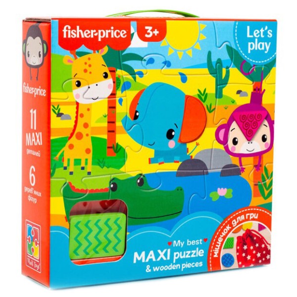 Фото - Пазли (3-4 роки) Vladi Toys Fisher-Price, MAXI та сортер, укр (VT1100-01)