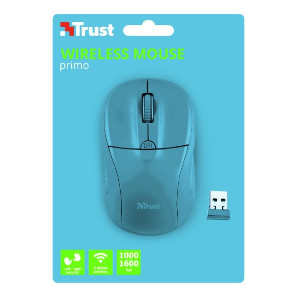 Фото - Миша бездротова Trust Primo Wireless Mouse Neon Blue (21921)