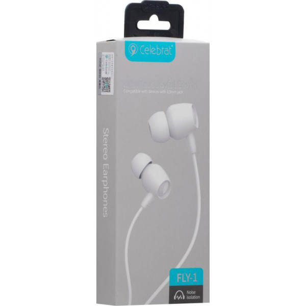 Фото - Наушники вкладыши проводные Celebrat FLY-1 White