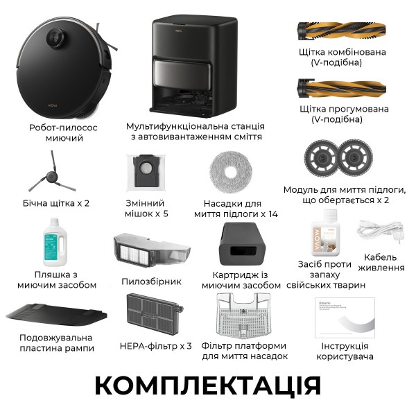 Фото - Пилосос робот миючий з базою Mova V50 Ultra Complete Black (RLV72LE-1-bl)