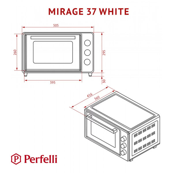 Фото - Печь электрическая Perfelli MIRAGE 37 WHITE