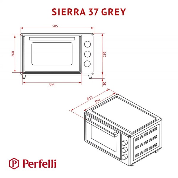 Фото - Печь электрическая Perfelli SIERRA 37 GREY