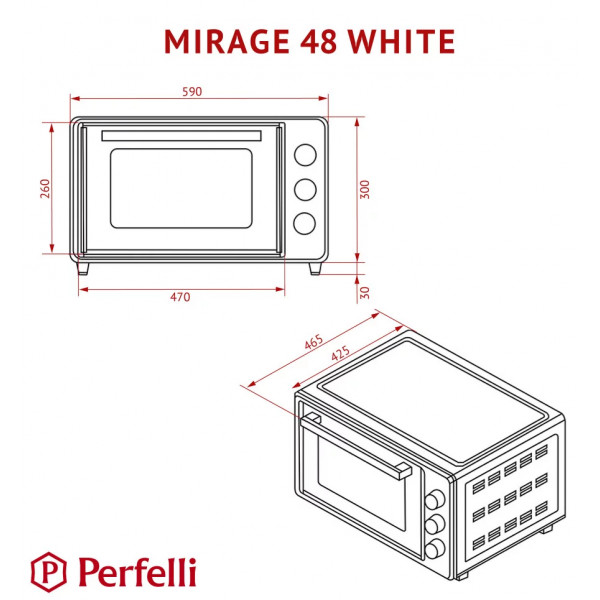 Фото - Печь электрическая Perfelli MIRAGE 48 WHITE