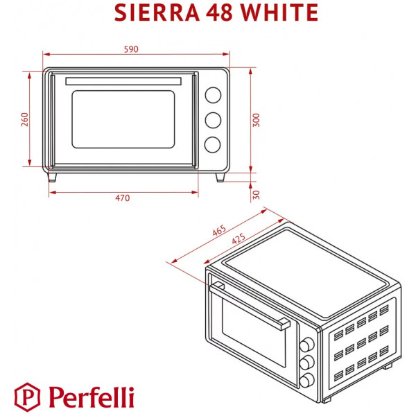Фото - Піч електрична Perfelli SIERRA 48 WHITE