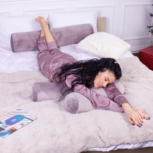 Фото - Подушка валик MirSon №8396 Velvet Line 28-0005 Ashen Tencel 70х16 см (2200006253624)