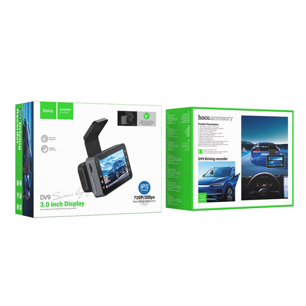 Фото - Відеореєстратор HOCO DV9 3-inch screen driving recorder (720P) Metal Gray (6942007633345)