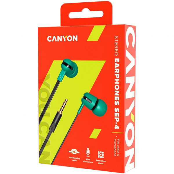 Фото - Навушники вкладиші Canyon CNS-CEP4G Green