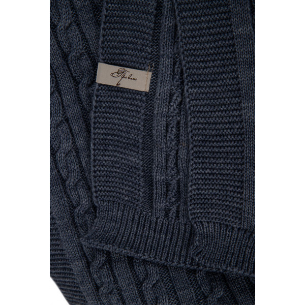 Фото - Плед евро косы SOFT синий меланж 220х240 см (013910)