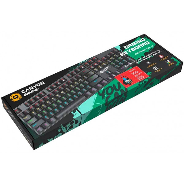 Фото - Клавиатура проводная игровая Canyon Deimos GK-4 Rainbow LED ENG/UKR Black (CND-SKB4-US)