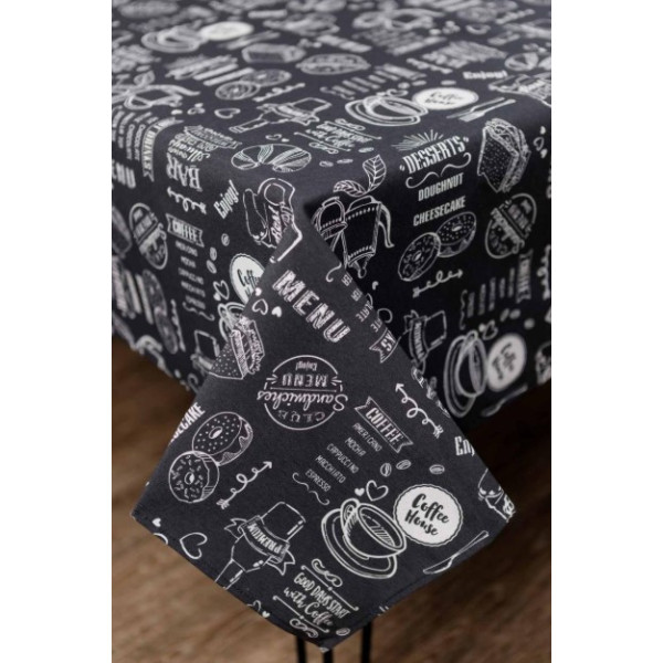 Фото - Скатертина прямокутна Прованс Breakfast black 120х136 см (039621)