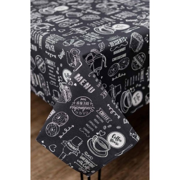 Фото - Скатерть прямоугольная Прованс Breakfast black 136х180 см (039623)