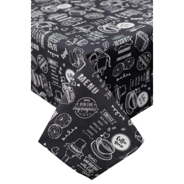 Фото - Скатерть прямоугольная Прованс Breakfast black 136х180 см (039623)