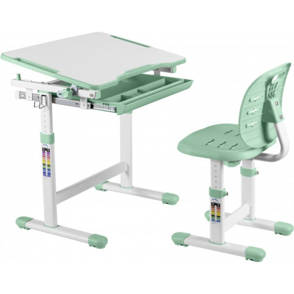 Фото - Комплект меблів шкільний 2 елементи FunDesk Piccolino III Green