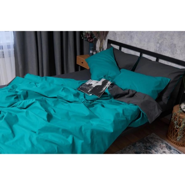 Фото - Підковдра двоспальна євро Moon&Star Бязь Gold Люкс Gray Green King Size 220x240 см (MS-870000174)