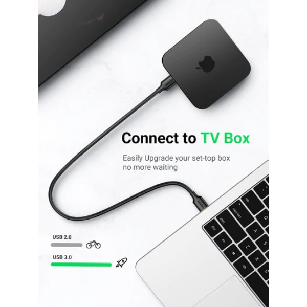 Фото - Кабель USB type A - USB type B UGREEN US128 USB-A 3.0 Male to Male 2m Black (10371)