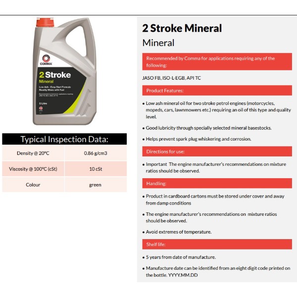 Фото - Масло для авто COMMA TWO STROKE OIL 0,5л (TST500M)