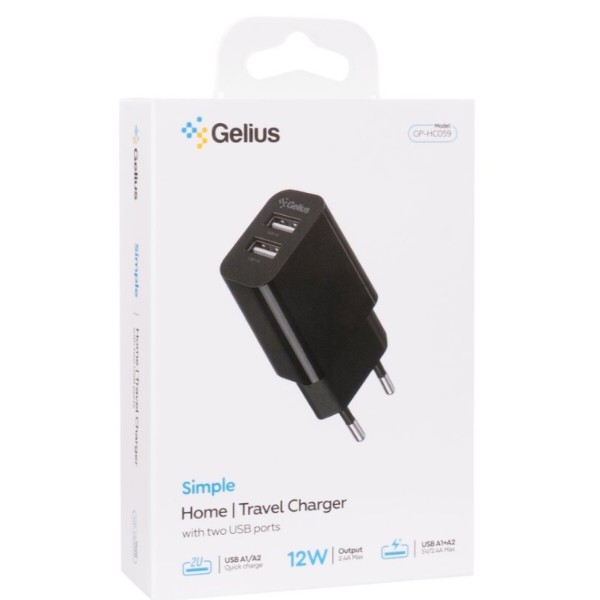 Фото - Сетевое зарядное устройство Gelius Simple GP-HC059 Black (00000101998)