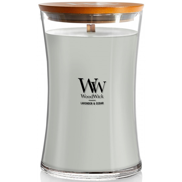 Фото - Свеча стекло Woodwick Large Lavender & Cedar (Лаванда с Кедром) 609г (1666272E)
